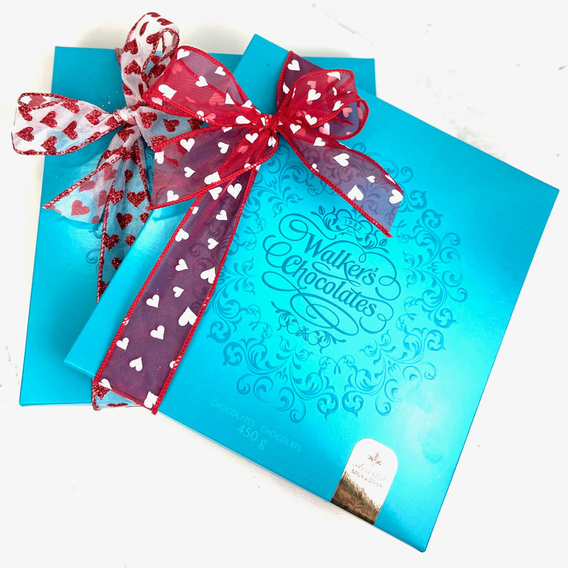 Milk & Dark Chocolate Valentine's Ribbon - Walker's Chocolates